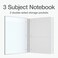 Oxford 3 Subject Spiral Notebook Notebooks for School Plastic Covers Back to School Supplies College Ruled 150 Sheets 2 Pack Black and Blue 1009293