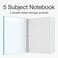 Oxford 5 Subject Spiral Notebook Notebooks for School Plastic Covers Back to School Supplies College Ruled 200 Sheets 1 Pack Bright Blue 1009294