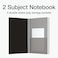Oxford Poly Spiral Notebook 2Subject for School College Ruled Paper 100 Sheets 6 x 95 Inches 2 Double Pocket Dividers Black Cover 1002544