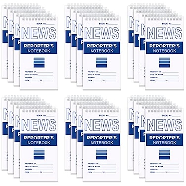 Teling 24 Pcs Reporters Notebooks Bulk 4 x 8 Inches Journalists Notebooks Top Bound Spiral Pocket Steno Pads for Reporters Journalists Worker Employee Taking Note 50 Sheet 100 Pages