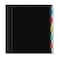 iScholar IQ 5Subject Poly Cover Wirebound Notebook College Ruled 11 x 85 Inch Sheet Size 200 Sheets Black 59906BK