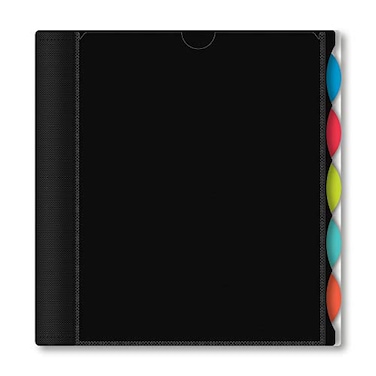 iScholar IQ 5Subject Poly Cover Wirebound Notebook College Ruled 11 x 85 Inch Sheet Size 200 Sheets Black 59906BK