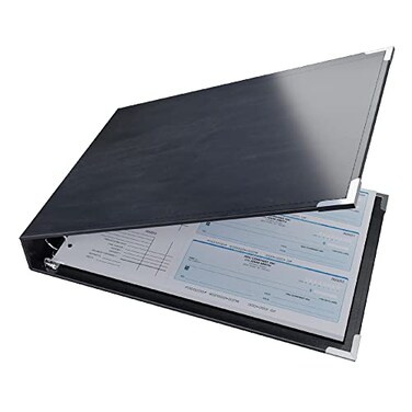 Davis Group Premium 3Up Business Checkbook Binder Big and Small Business Essentials for Checks Black