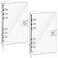 Zonon Clear A6 Binder Transparent Soft PVC 6 Ring Budget Binder Refillable Planner Cover Protector Snap Button Closure Loose Leaf Folder for School Meeting Travel Office2 Pcs