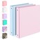 Sooez 2 Pack BinderX Extra Durable 3 Ring Binder 1 Inch Binder Round Rings Fits 350 Sheets of 85x11 Paper Customizable View Cover with Inside Pockets Cute 1 Inch Binders 3 Ring Pink Blue
