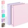 Sooez 2 Pack BinderX Extra Durable 3 Ring Binder 1 Inch Binder Round Rings Fits 350 Sheets of 85x11 Paper Customizable View Cover with Inside Pockets Cute 1 Inch Binders 3 Ring Pink Purple