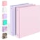 Sooez 2 Pack BinderX Extra Durable 3 Ring Binder 1 Inch Binder Round Rings Fits 350 Sheets of 85x11 Paper Customizable View Cover with Inside Pockets Cute 1 Inch Binders 3 Ring Pink Purple