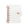 MEI YI A7 Soft PVC Binder Cover Clear Rose Gold Refillable Budget Binder 6Holes Loose Leaf Notebook Binders Round Ring Personal Planner Pages Protectors with Snap Button Closure File Folder