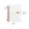 MEI YI A7 Soft PVC Binder Cover Clear Rose Gold Refillable Budget Binder 6Holes Loose Leaf Notebook Binders Round Ring Personal Planner Pages Protectors with Snap Button Closure File Folder