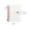 MEI YI A7 Soft PVC Binder Cover Clear Rose Gold Refillable Budget Binder 6Holes Loose Leaf Notebook Binders Round Ring Personal Planner Pages Protectors with Snap Button Closure File Folder