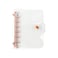 MEI YI A7 Soft PVC Binder Cover Clear Rose Gold Refillable Budget Binder 6Holes Loose Leaf Notebook Binders Round Ring Personal Planner Pages Protectors with Snap Button Closure File Folder