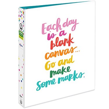 Avery Amy Tangerine Designer Collection Binder 1 Round Rings 175Sheet Capacity Blank Canvas 28323