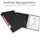 Avery Mini Durable View 3 Ring Binder Holds 55 x 85 Paper 1 Round Rings 175Sheet Capacity 14 Inch Wide Spine 1 Black Binder Great for Home School Supplies Office and More 17167