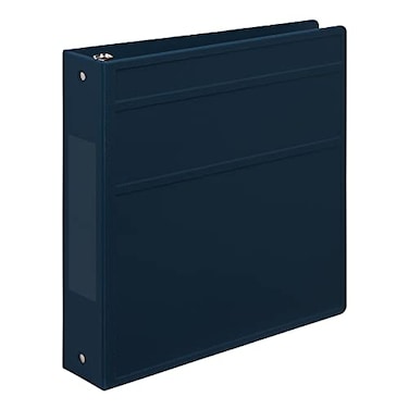 Carstens 2Inch Heavy Duty 3Ring Binder Side Opening Navy Blue Durable Plastic Precision NoGap Rings Waterproof Covers No Pockets Holds 300 US Letter Sheets BPAFree Made in USA 28293R