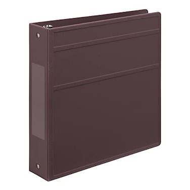 Carstens 2Inch Heavy Duty 3Ring Binder Side Opening Plum Durable Plastic Precision NoGap Rings Waterproof Covers No Pockets Holds 300 LetterSized Sheets BPAFree Made in USA 58233R