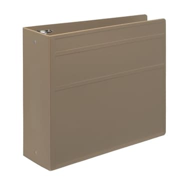 Carstens 4Inch Heavy Duty 3Ring Binder Side Opening Sand Durable Plastic Precision NoGap Rings Waterproof Cover No Pockets Holds 600 US Letter Sheets BPAFree Made in USA 18463R