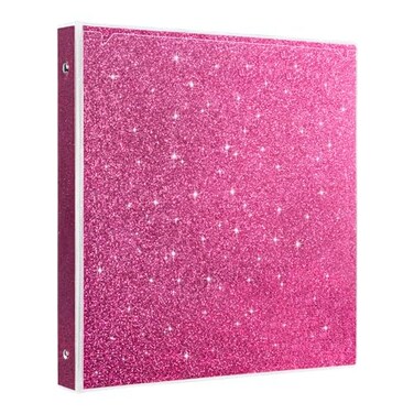EYROZILL 3 Ring Binder 1 Inch Pink Binders Fashion View Binder with 2 Pockets for Office Supplies Waterproof Deep Pink