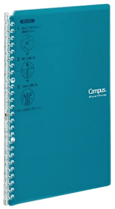 KOKUYO Kokuyo Campus Smart Ring Binder B5 Blue Green Refillable Binder Notebook 26 Holes with 10 Extra LooseLeaf Paper Up to 25 Filler Papers for Work Study Japan Import RUSP700BG