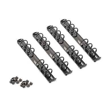 Meprotal 4pcs 6Ring A6 Notebook Metal Binders Binder Mechanism Replacement Kit for DIY Loose Leaf Book DIY Photo Album Paper Storage Folder Black