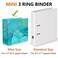 tutata Mini 3 Ring Binder 55 x 85 2Inch Binder Round Ring Blue 2 Pack