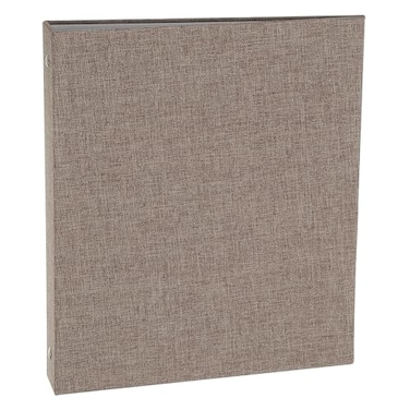 PATIKIL A5 Size 3 Ring Binder1Pcs 1 Inch Round Ring Durable Linen Hardcover Binder Fit for Paper Recipe Photo Office Dark Gray