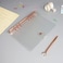 MEI YI Personal A5 Transparent PVC Binder Cover Clear Soft PVC Notebook Shell Rose Gold 6 Rings Protector with Snap Button Closure Loose Leaf Folders Personal A5 Clear Cover Rose Gold Binder