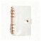 MEI YI Personal A6 Glitter PVC Binder Cover Clear Soft PVC Notebook Shell 6 Rose Gold Round Ring Binders with Snap Button Closure Loose Leaf Folders Personal A6 Glitter Cover Rose Gold Binder