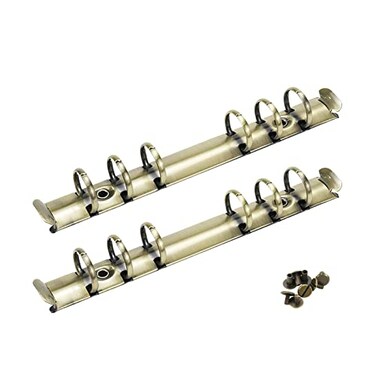 Semetall 2pcs A6 Notebook 6Ring Binder Mechanism Loose Leaf Binding Spines Combs Metal Clip Ring Binder Replacement KitBronze