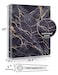 SUNEE 3 Ring Binder 1 Inch Cute Binder with 2 Pockets Decorative Black Marble Heavy Duty Fit 85x11 Inches for School Office