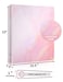 SUNEE 3 Ring Binder 1 Inch Cute Binder with 2 Pockets Decorative Pink Marble Three Ring Heavy Duty Fit 85x11 Inches for School Supplies Office Supplies