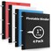 Tashkummy 360 Degree Pivotable Binder Upgraded 3 Ring Binder 1 inch 4 Pack Flexible Binders 3 Ring Foldable Three Ring Binders Black White Blue Red