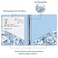 WAVEYU Cute 3 Ring Binder 1Inch Round Ring with Floral Interior Pockets for Organization Fits 175 Sheets of 85x11 Paper for Organizing Projects Presentations Interview Recipe Blue 1Pack