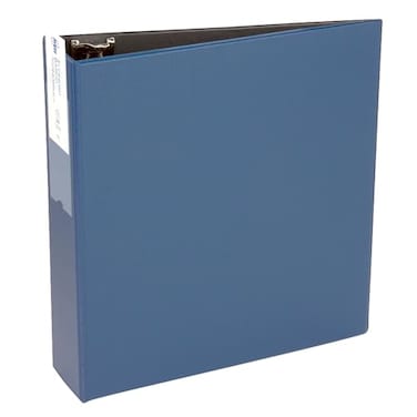 Avery Standard 3 Ring Binder Label Holder 3 Round Rings 460Sheet Capacity 35 Inch Wide Spine 1 Blue Binder Ideal for Lightweight Organization and Occasional Referencing 04600