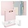 Ospelelf 3 Ring Binder with Clipboard 1 Inch Leather Binder for Letter Size 85 x 11 Clipboard Binder with 5 Tab Dividers for School Office Pink