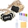 YZ&LIANGYUAN 24 Pcs Reusable Mini Wood Chalkboards with Hanging String Erasable DoubleSided Blackboard for Message Board Signs Weddings Place Cards Birthday Parties Table Numbers Plants
