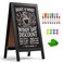 4 THOUGHT AFrame DoubleSided Magnetic Chalkboard 40x20 Solid Pine Wood Freestanding Sandwich Board for Restaurants Cafes Weddings Black