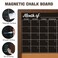 4 THOUGHT Chalkboard Calendar Corkboard Combo 24 x 36 Large Bulletin Board Magnetic Calendar Chalkboard for Wall Combination Board Monthly Planner Rustic Brown Frame 4 Markers 8 Magnets 10 Pushpins
