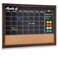 4 THOUGHT Chalkboard Calendar Corkboard Combo 24 x 36 Large Bulletin Board Magnetic Calendar Chalkboard for Wall Combination Board Monthly Planner Rustic Brown Frame 4 Markers 8 Magnets 10 Pushpins