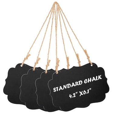Kamehame Hanging Chalkboard Signs Set of 4 Small 61x42 Acrylic Blackboard with Jute String DoubleSided Message Board for Memo Message Chalk Board Sign for Home Parties Store Office Garden