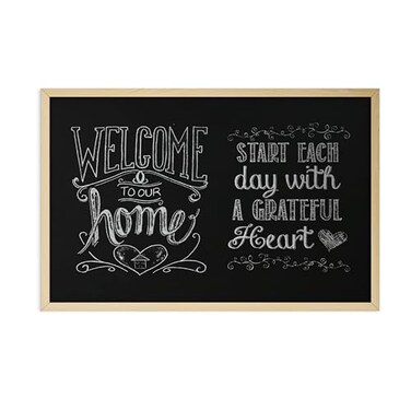U Brands Chalkboard 24 x 36 Birch Wood Frame Blackboard Surface Wall Mountable Dry Erase Board Home Classroom Office Organization Memo Message Board