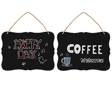 Onlykangfly Wood Chalkboard Double Sided Erasable ChalkboardSigns Message Board Message Memo Display 10x8 Inches with Jute Hanging StringWall Decoration 2