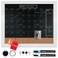 Loddie Doddie Framed Chalkboard Calendar 18 x 24 in White Frame Magnetic Surface Magnet Display Chalkboard for Wall Office Organization Menu Sign for Kitchen Planning
