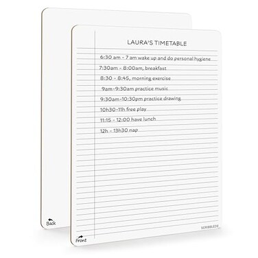 Scribbledo Dry Erase Notebook College Ruled Lined Board 9x12 Reusable Lined Erasable Ruled Writing Note Pad Lapboard Blank Whiteboard on Reverse