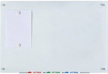 Audio-Visual Direct AudioVisual Direct Magnetic White Glass DryErase Board Set 3 x 2 Includes Magnets Hardware Marker Tray