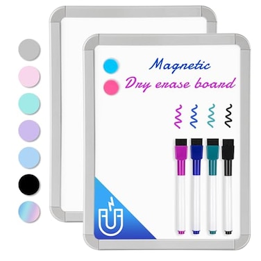 VUSIGN Small Dry Erase Whiteboard 85 x 11 Inches White Board for Students Fridge Locker Mini Dry Erase Board 2 Pack