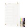 YEOUX Clear Glass Weekly Dry Erase Calendar Menu NonMagnetic Whiteboard for Wall Meal Plan Grocery List White Board for Kitchen 15x11 7 Days Home Planner 4 Wet Erase Markers Included Yeoux