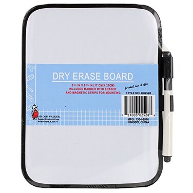 Good Old DryErase 612 x 814 Whiteboard with Marker and Magnet Strips 02528