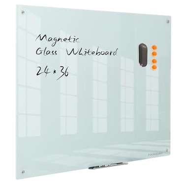 notepad Glass Whiteboard Magnetic Dry Erase Board Frameless Glass White Board 36 x 24 Inches Wall Mounted Office Home School