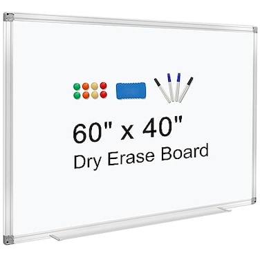 H-Qprobd HQprobd Dry Erase Board for Wall 60x40 Aluminum Presentation Magnetic Whiteboard with Long Pen Tray WallMounted White Board for School Office and Home