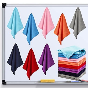 Juexica 16 Pcs Magnetic Cleaning Cloth Dry Erasers Whiteboard Reusable Microfiber Magnetic Dry Erase Washable Cloth for Classroom Office Home 10 x 10